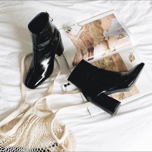 urban outfitters sloane seamed patent ankle boots